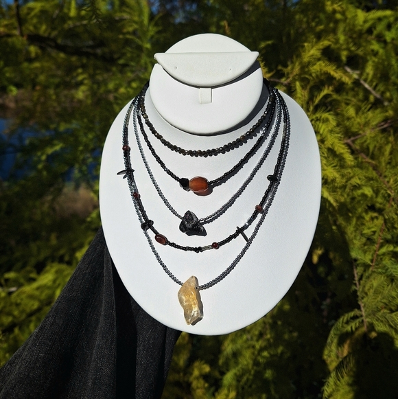 Carnelian, Tourmaline Necklace ~ Handcrafted Jewelry - Picture 9 of 9